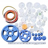 80 Kinds Gearbox Plastic Gear Pack For DIY Car Robot Assorted Kit Single/Double/Belt Pulley/Crown/Belt/Shaft Sleeve/Worm/Motor