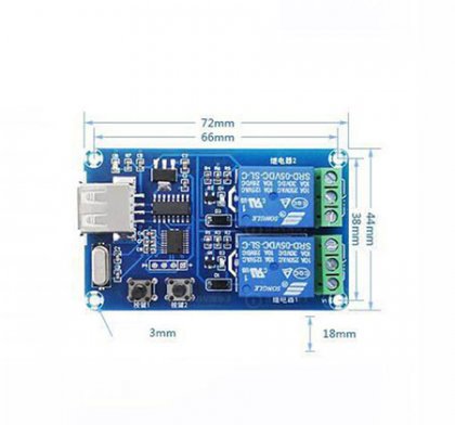 XH-M218 dual relay timer switch module with computer client software USB interface host computer