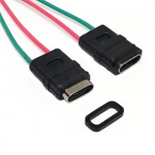 USB 3.1 Connector Type-C 8Pin 2 Welding Wire Female Waterproof Female Socket Rubber Ring High Current Fast Charging port