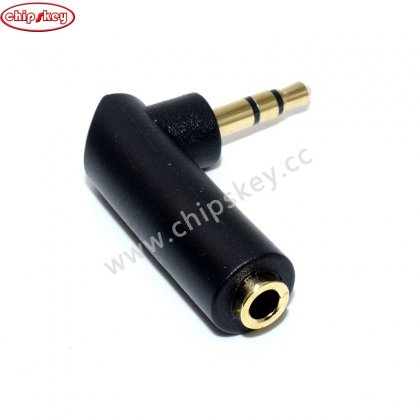 Elbow 3.5mm male to female dual channel extension adapter, 3 L-shaped headphone audio conversion plug