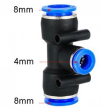 PEG 8-4 Pneumatic Fittings Fitting Plastic T Type 3-way For 4mm 8mm Tee Tube Quick Connector Slip Lock