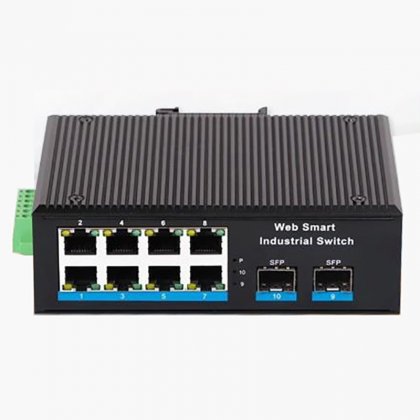 8-Port Gigabit Industrial PoE+ Switch with 2 SFP