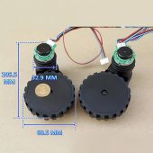 1 Pair Gear Motor for Sweeping Robot DC 12V 100MA Plastic Gearbox Coded Speed DC Gear Motor Wheels,Left & Right,Gear Ratio 1:63