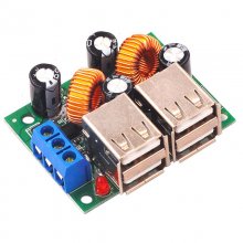 4-USB Port A5268 Step Down Voltage Regulator Buck Converter Power Transformer Supply DC 12V to 5V for USB Hub Phone Auto Car