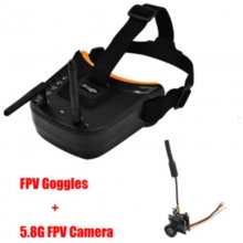 5.8G 40CH Dual Antennas FPV Goggles Monitor Video Glasses Headset HD W/ 5.8G 25mW transmitter fpv camera + Osd for Racing Drone