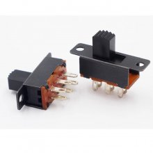 6mm Handle SS22F32 0.3A 30V DPDT 6 pin metal body panel mount plastic handles slide switches
