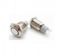 Self-locking switch with LED 16mm 12V Metal button