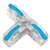 Blue/Transparent T-Type Wire Connector Quick Splitter Universal Wiring Cable LED Distribution Terminal Push-in Fast Power Electrical Conector