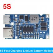 Type-C USB 5S BMS 4.5V-15V 18W 2A Lithium Battery Charging Module Support QC Fast Charge With Temperature Protection