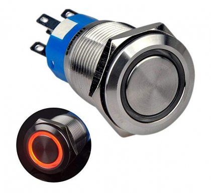 19mm red ring led push button switch with Momentary 1NO1NC RED