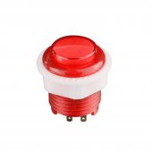28mm arcade Transparent push Button with 5V Super bright LED - RED