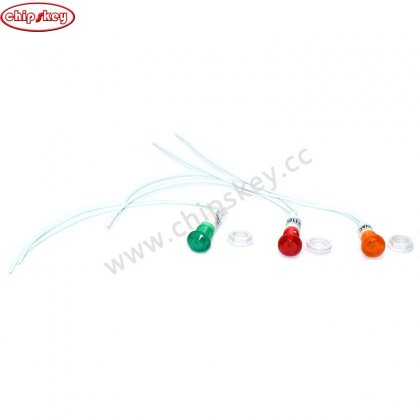 12V XD10-6 With 20CM Wire Signal Lamp Red Green Yellow 10mm Plastic Indicator Light Power LED Diode