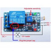 12V light control switch; the photoresistor plus relay module; the light detection switch; photosensitive sensors