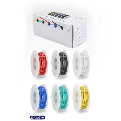 wire 20 AWG silicone 6-colors Box