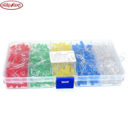 F5 5mm LED light-emitting diode box Light-emitting tube 500 only 100 colors per color 5 colors total 500PCS