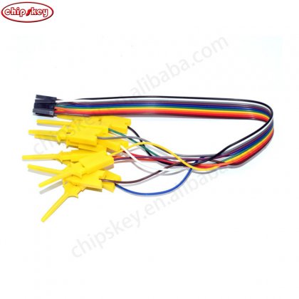 10pins Test Clip to Female Dupont Cable 30CM Length Yellow