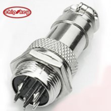 6 Pin Metal Male Female Panel Connector 16mm GX16-6