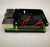 Dual Fan+ 2 Black Layer Acrylic Case for Raspberry PI 4