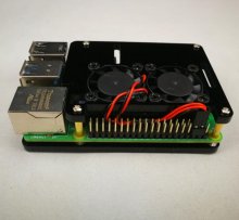 Dual Fan+ 2 Black Layer Acrylic Case for Raspberry PI 4