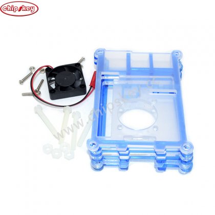 9pcs Platform Combine With Fan For RPI4 (black/blue/green/orange/red/tea black/blue black/red black/tea white/transparent black)