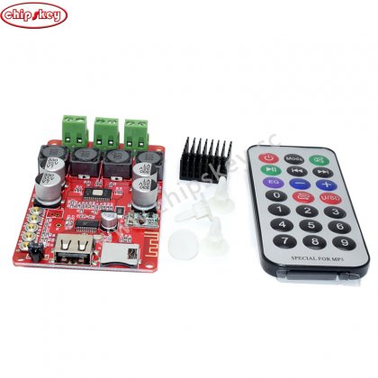 TPA3116 50W+50W Bluetooth Receiver Digital Audio Amplifier Board TF card U-disk Player FM Radio with Remote Controller