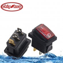 12*18.8MM Waterproof ship type switch power supply with lamp 3 feet 2 file rocker switch kcd1 button button