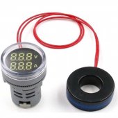 AC12-500V 0-100A universal ROUND Voltmeter-Ammeter dual function complete of JST XH 2.54 connector