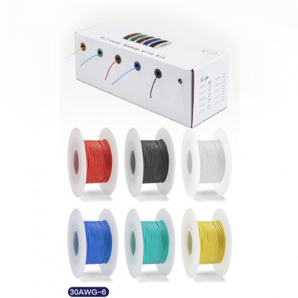 wire 30 AWG silicone 6-colors Box