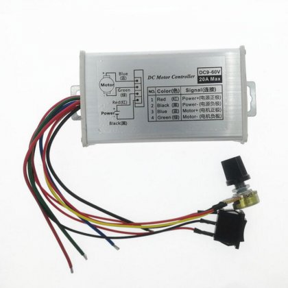 PWM DC motor stepless speed governor / 12V24V48V20A transmission / forward and reverse with switch speed control