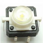 White LED 12V 12x12dip Illuminated Tactile switch with transparent button