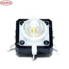 White LED 12V 12x12dip Illuminated Tactile switch with transparent button