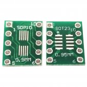 SOT23 SOP10 umax to dip adapter board 0.5mm 0.95mm pitch