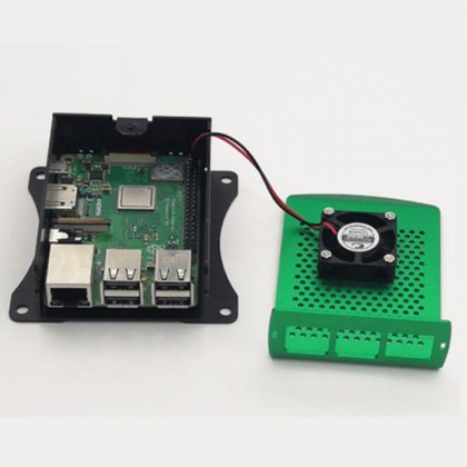 Green Aluminum Case With Fan for raspberry pi 4