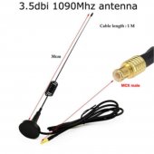 ANT0010 3.5DBi 1090Mhz ADS-B Antenna MCX Male Aerial Magnetic Base RG174 1M Signal Booster Aircraft Antenna FPV Software Radio DVB-T SDR