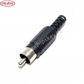 Black Solder RCA Male Plug Audio Video Adapter Connector