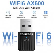 X600 Wifi 6 USB Adapter WiFi 802.11ax Driver Free 5Ghz/2.4Ghz Wireless Dongle Network card for PC Laptop Win 10/11