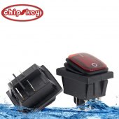 21.5*27.5MM Waterproof ship type switch RL2 KCD4-2X1N 4 feet 2 file red green lighted four foot rocker switch