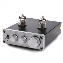 GE5654 Tube / TUBE-03 Mini Tube Preamp Tube Amplifier HIFI Preamplifier Treble Bass Adjustment With DC12V Power Plug / Silver