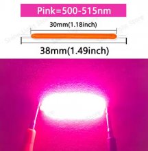 Pink LED Filament 3V 38mm LED COB