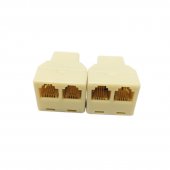 RJ45 4-pin telephone three-way crystal plug/telephone one-to-two/three-way crystal plug extension socket