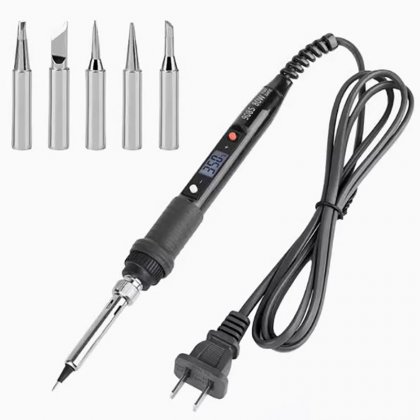 80W 220V 908S Soldering Iron 80W Adjustable Temperature LCD Welding Tool Ceramic Heater Soldering Iron Head Welding repair tools
