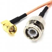 SMA-J Bend Male inside to BNC Male inside 15CM RG316 Cable