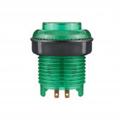 28mm arcade Transparent push Button with 5V Super bright LED - GREEN