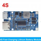 Type-C USB 4S BMS 4.5V-15V 18W 2A Lithium Battery Charging Module Support QC Fast Charge With Temperature Protection